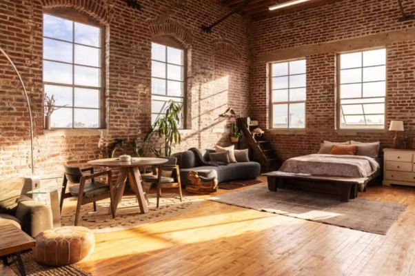 Exposed Brick Light-filled Ny Library Corner Loft