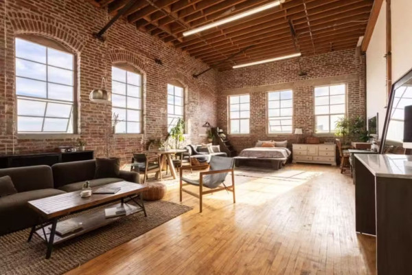 Exposed Brick Light-filled Ny Library Corner Loft