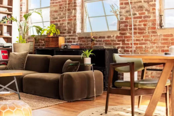 Exposed Brick Light-filled Ny Library Corner Loft