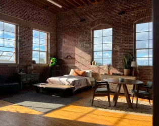 Exposed Brick Light-filled Ny Library Corner Loft