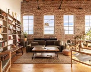 Exposed Brick Light-filled Ny Library Corner Loft