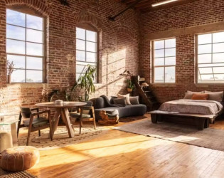 Exposed Brick Light-filled Ny Library Corner Loft