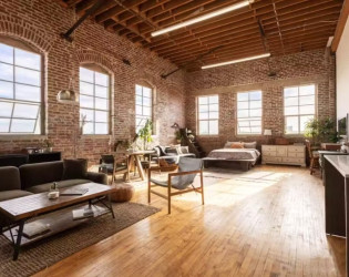 Exposed Brick Light-filled Ny Library Corner Loft